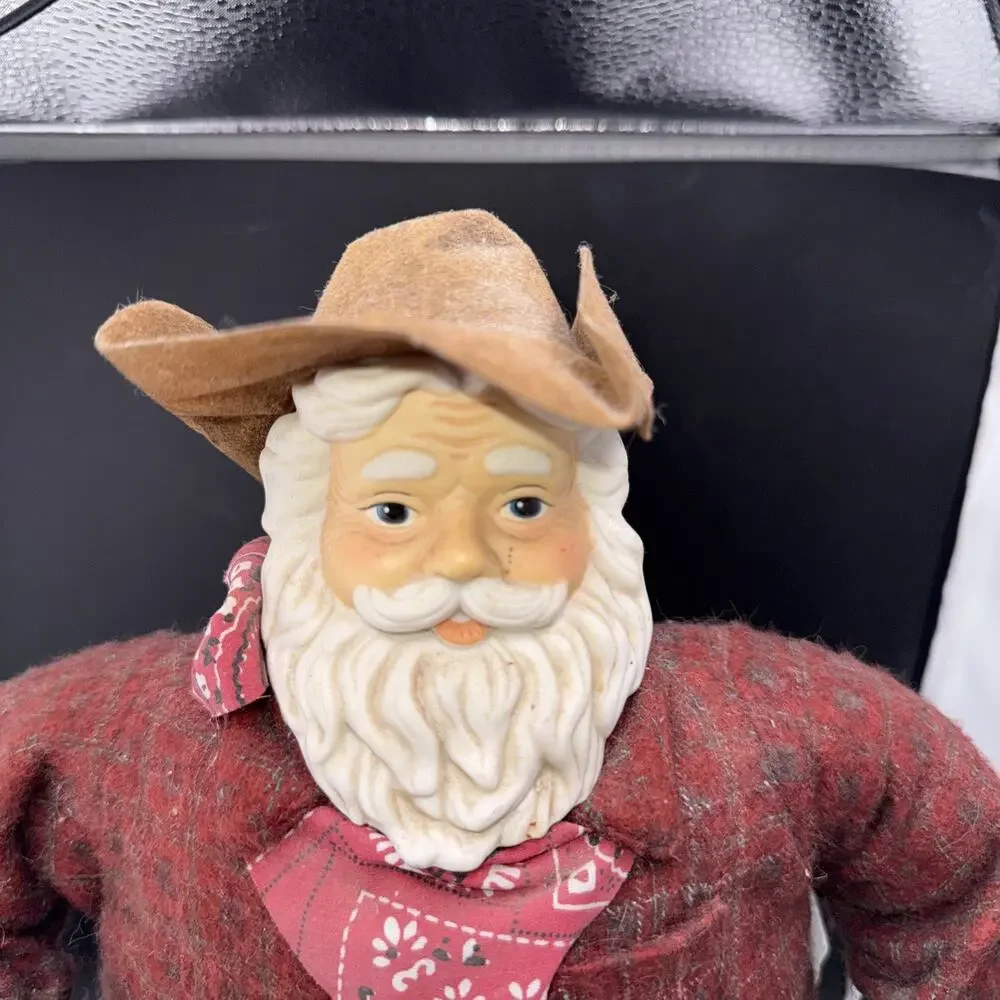 Western Christmas Santa Handcrafted Cowboy Doll 16